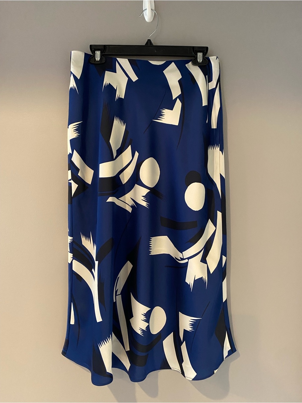 Ralph Lauren Blue Abstract Print Midi Skirt NWOT